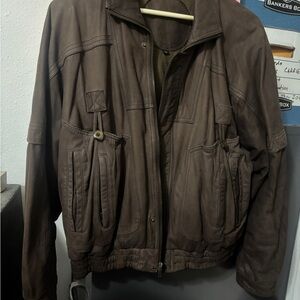 Hunting Horn Leather Bomber Jacket - Men's